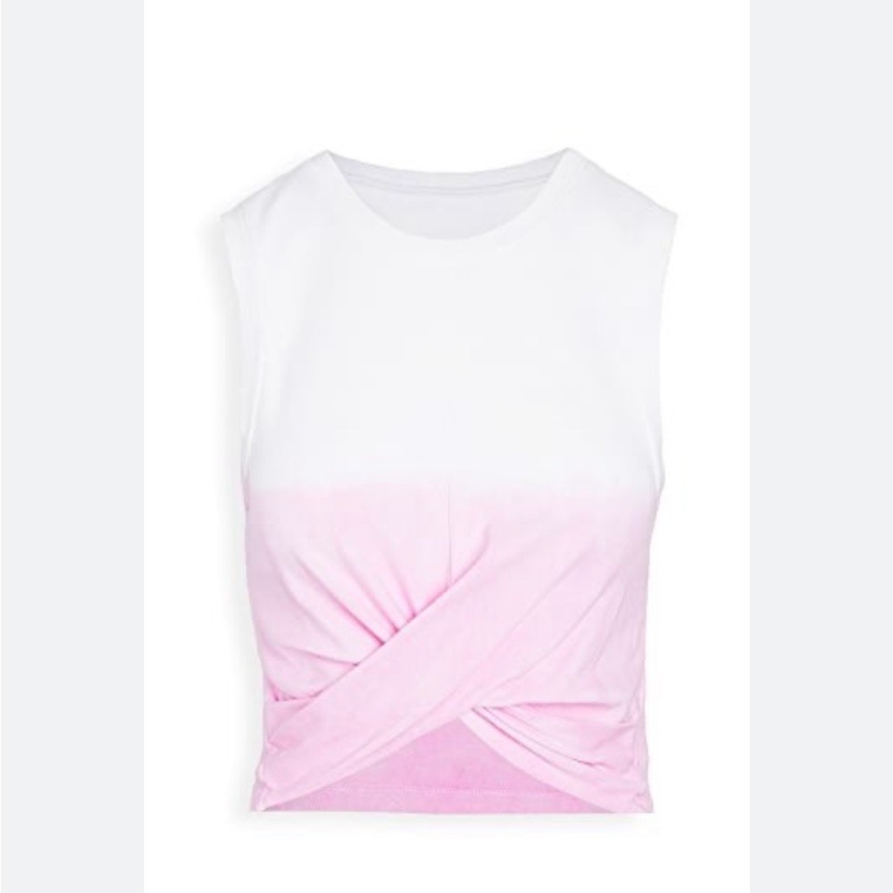 Year of Ours twist front cotton tank. Pink ombré. Size M.